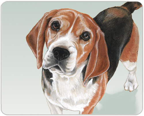 Beagle tagliere vetro - in,
